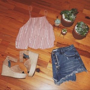 Free People blue jean shorts